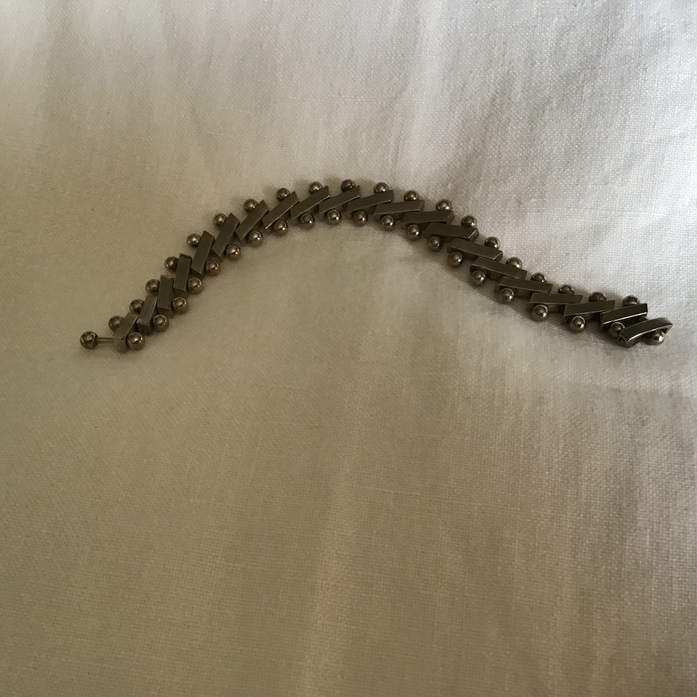 Cool sterling vintage chunky funky link and ball bracelet 29.6g